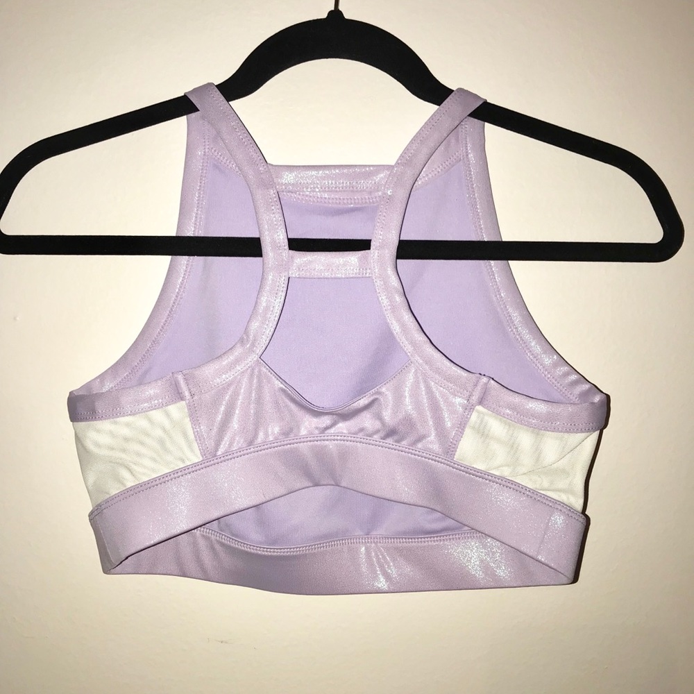 Shimmer Lilac High-neck Sports Bra
